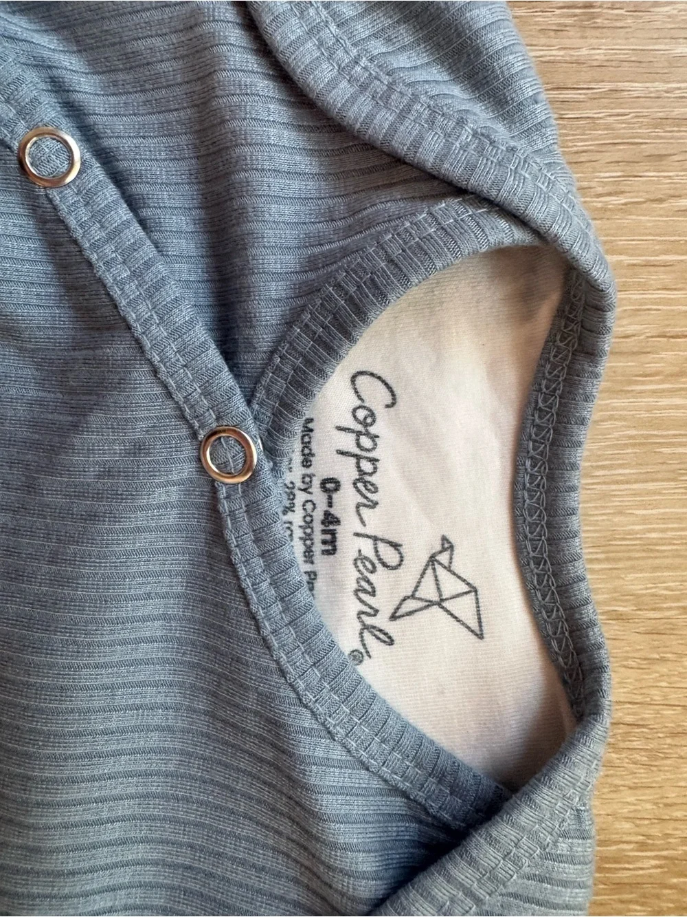 Copper Pearl Organic Ribbed Infant 0-4 Months Gown in Atlantic Blue